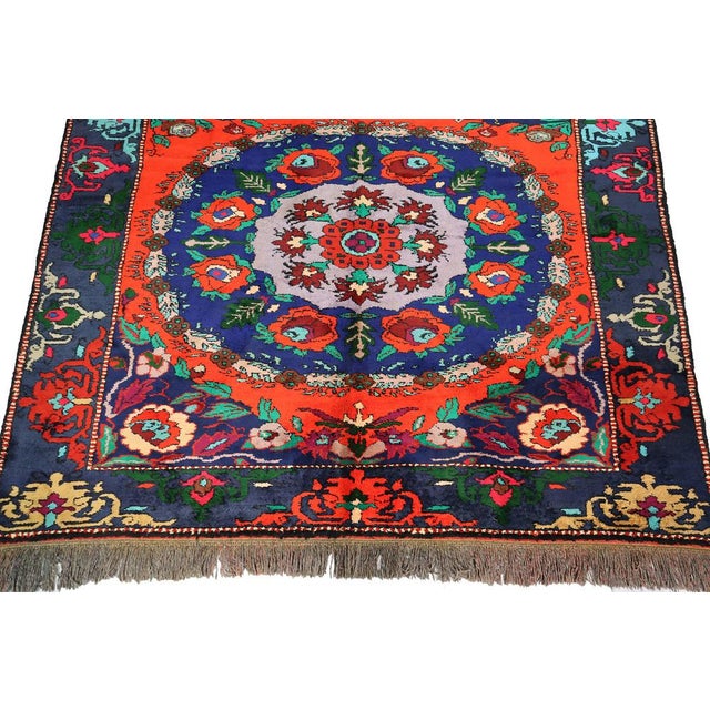 1920s Vintage Hand Knotted Roses Rug, 1920s For Sale - Image 5 of 14