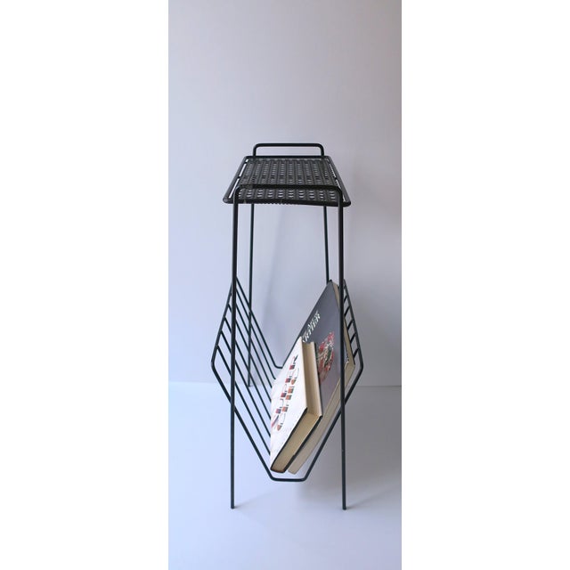 Midcentury Modern Side Drinks Table With Rack Black, Circa Mid-20th Century For Sale - Image 4 of 11