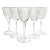 1940s Vintage Set of 5 Etched Rose Floral Wine Glasses For Sale
