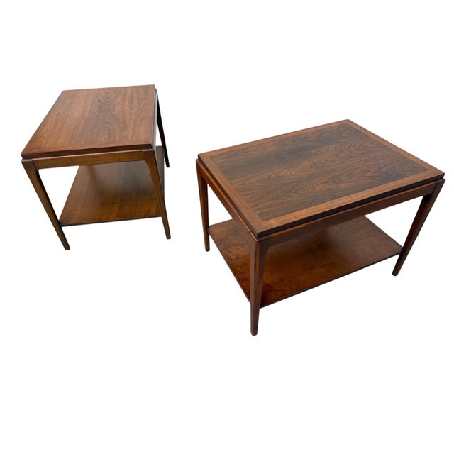 Mid-Century Modern Mid-Century Modern Lane Rhythm Walnut Side Tables - Set of 2 - Refinished! For Sale - Image 3 of 6