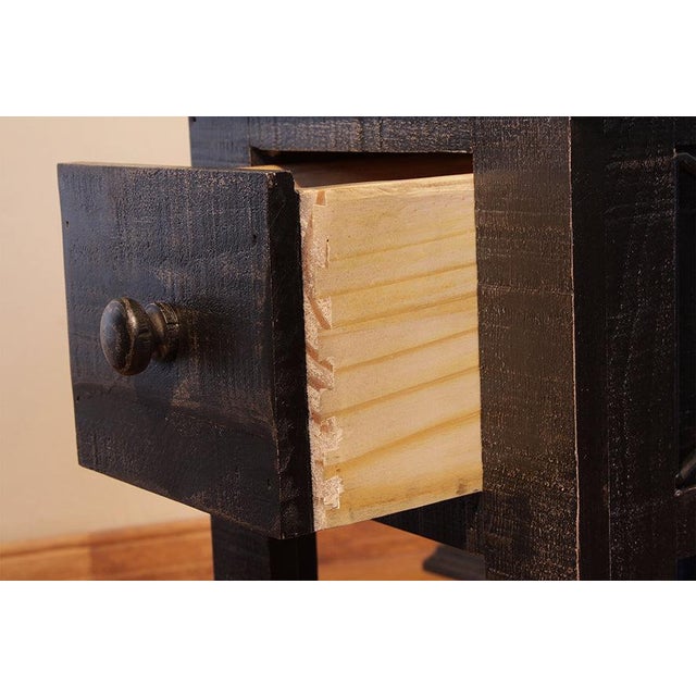 Rustic Greenview Charcoal Side Table For Sale - Image 3 of 9
