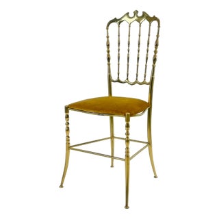 Mid-Century Brass Chiavarine Chair attributed to Giuseppe Gaetano Descalzi for Chiavari, 1960s For Sale