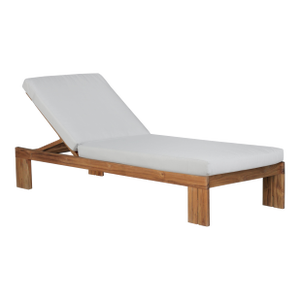 Paradiso Outdoor Teak Chaise - Gray Fabric