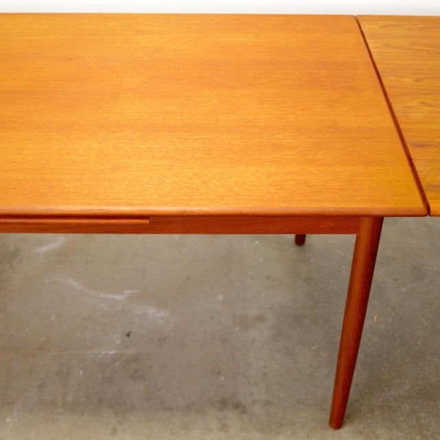 Danish Teak Draw Leaf Dining Table For Sale - Image 12 of 13