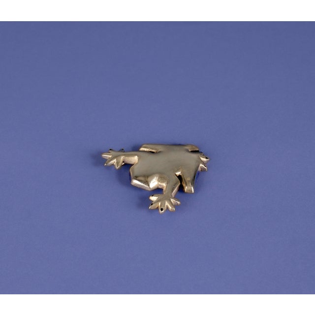 Handmade Silver Frog Brooch For Sale - Image 6 of 10