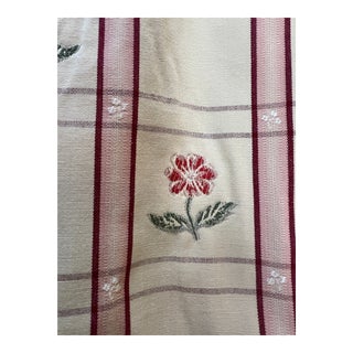 1990s Vintage Lee Jofa Upholstery Fabric in Raspberry Floral- 1 3/4 Yards For Sale