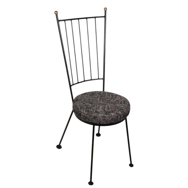 Pr. Mid Century Wrought Iron Side Chairs After Mathieu Mategot C. 1950's For Sale - Image 10 of 16