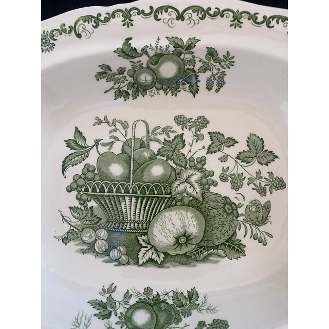 Mid 20th Century Mason's Transferware Green Serving Set of 4 For Sale - Image 11 of 14