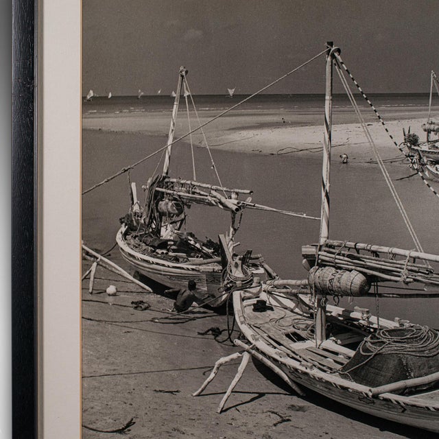1950s Vintage Photograph, Fishing Boats, Oriental, Monochrome, East Java, Mid Century For Sale - Image 5 of 9
