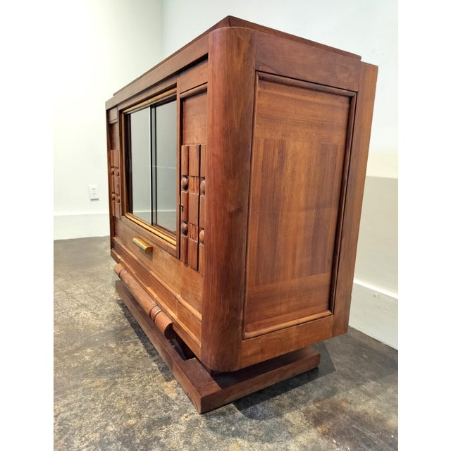Art Deco Brutalist French Art Deco Mahogany Sideboard in the Style of Charles Dudouyt For Sale - Image 3 of 14