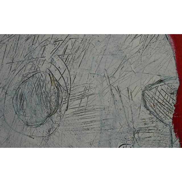 Brutalist "Warning Code Red !" Original Contemporary Neo-Expressionist Painting by Sax Berlin For Sale - Image 3 of 4