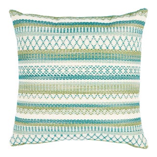 Schumacher Fremont Indoor/Outdoor 22" Pillow in Green For Sale