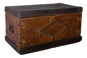 1850s Antique Victorian English Pine Craftsman's Trunk