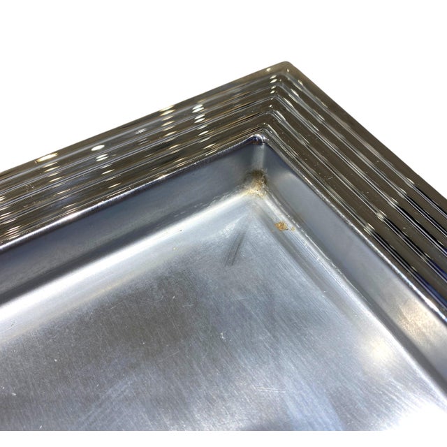 Chrome Norman Bel Geddes Chrome Art Deco "Manhattan" Cocktail Tray by Revere With Rare Wire Insert For Sale - Image 8 of 12