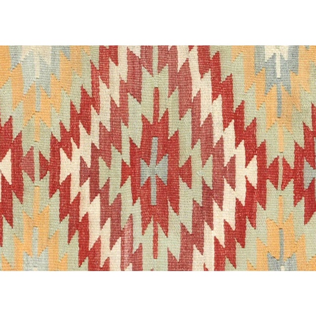 1950s Turkish Kilim. Hand woven with wool on wool foundation in the Oushak region of Turkey. Kilims & Flat Weaves are rugs...