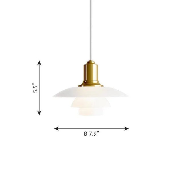 Mid-Century Modern Poul Henningsen Ph 2/1 Brass & Glass Pendant for Louis Poulsen For Sale - Image 3 of 8