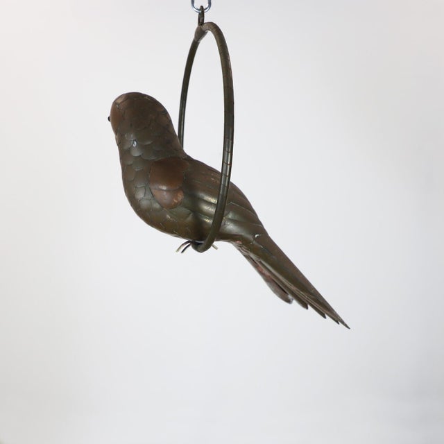 Sergio Bustamante 1960s Sergio Bustamante Sculpture of Macaw on Hanging Perch For Sale - Image 4 of 5
