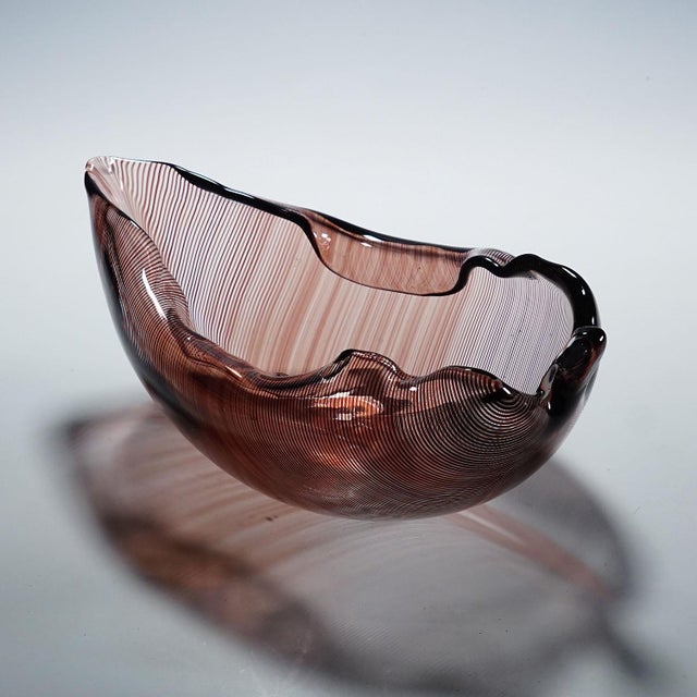 Tyra Lundgren Vintage Tessuto Bowl by Tyra Lundgren for Venini, Murano For Sale - Image 4 of 12