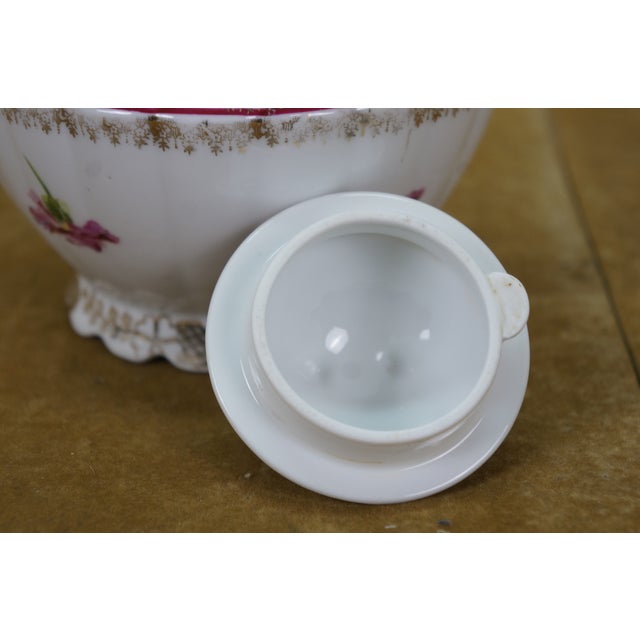 Antique Imperial Austria Pink Floral Chocolate Pot Teapot Tea Coffee Pitcher 9" For Sale - Image 15 of 16