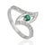 Contemporary Eye Motif Natural Emerald & Diamond Pavé Set Crossover Cocktail Ring Size 8 For Sale - Image 3 of 13