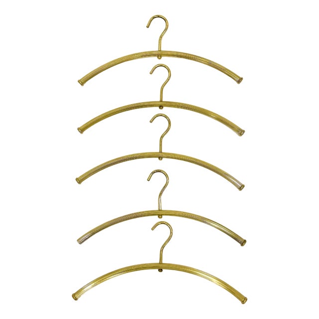 Mid-Century Brass Clothes Hangers, 1960s, Set of 5 For Sale