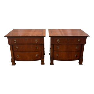 Vintage Henredon French Empire Style Mahogany Nightstands - Pair For Sale