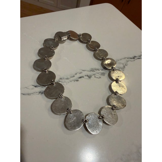 Metal Olde Mexico 925 Modernist Sterling Necklace With Brass Accents For Sale - Image 7 of 15