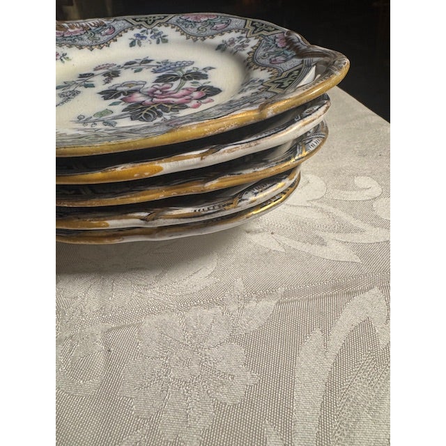 Antique Doulton (p.b.&h) Burslem Alma Salad Plate With Handles. Set of 5. For Sale - Image 10 of 10