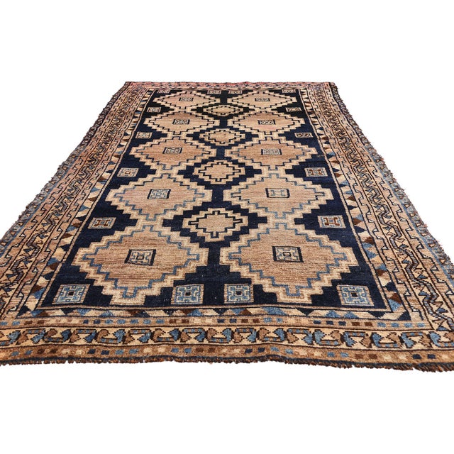 Tribal Antique Persian Shiraz Rug, 04'03 X 09'02 For Sale - Image 3 of 10