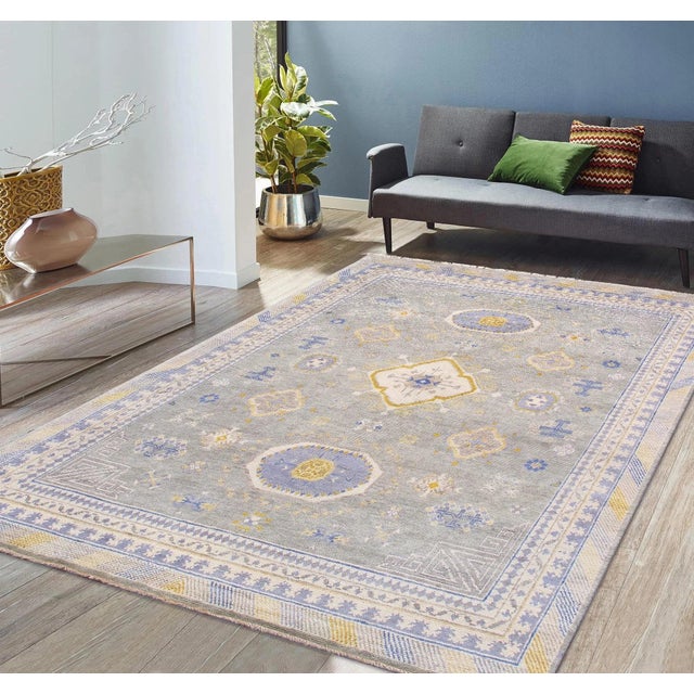 2020s Pasargad Home Khotan L. Blue Wool Area Rug- 8' 1'' X 10' 0'' For Sale - Image 5 of 5