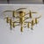 Stunning brass twelve-light flush mount ceiling light by Honsel, Germany with two tiers of six organically shaped arms,...