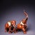 This striking pair of vintage bronze elephant figurines brings a touch of traditional elegance and prosperity to any...