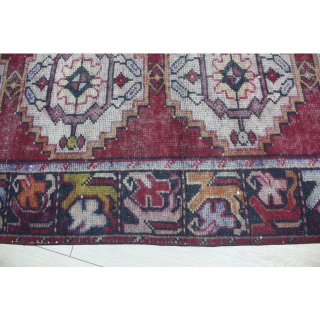 Red 1980s Turkish Red Medallion Runner Rug For Sale - Image 8 of 13