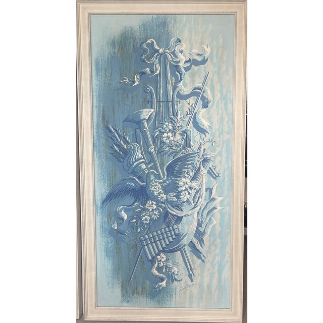 Just in, this Pair of Rare Italian Hand Painted Pastoral scenes Panels, called "Harvest Time" by Italian artist Duane...