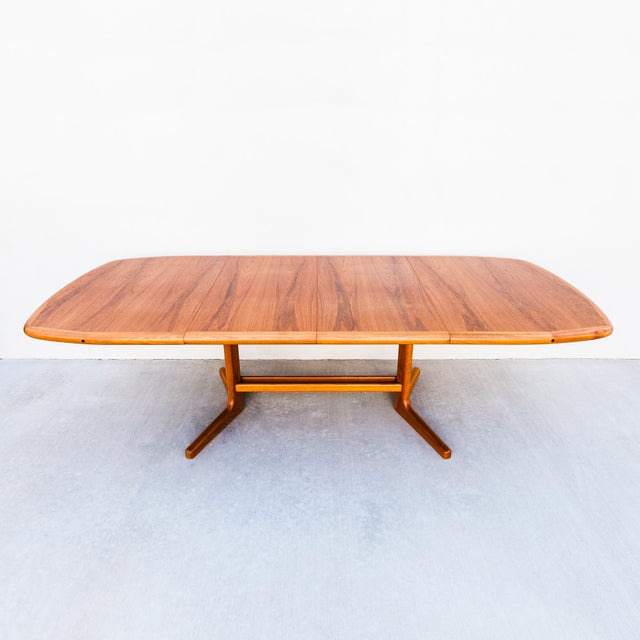 Vintage Danish Modern Teak Extension Dining Table With Two Leaves by D-Scan For Sale - Image 11 of 15
