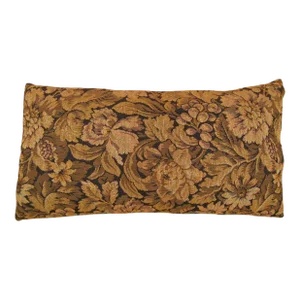 1910 Decorative Antique French Tapestry Pillow with Floral Elements Allover