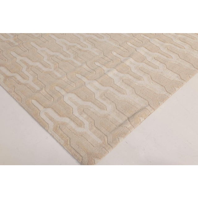 Modern Global Off-White and Beige Hand Knotted Wool Rug by Doris Leslie Blau For Sale In New York - Image 6 of 7