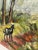 1970s Vintage Landscape Oil Painting on Burlap, Mid-Century Modern Art For Sale - Image 5 of 10