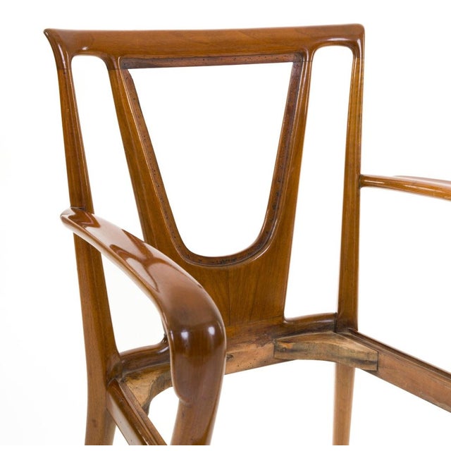 Walnut Chair with Trapezoidal Backrest by Ico Parisi for Ariberto Colombo, 1949 For Sale - Image 13 of 18