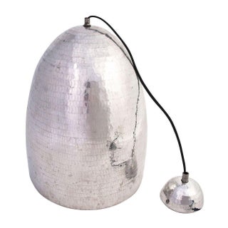 Late 20th Century Hammer Polished Silver Pendant Lamp For Sale