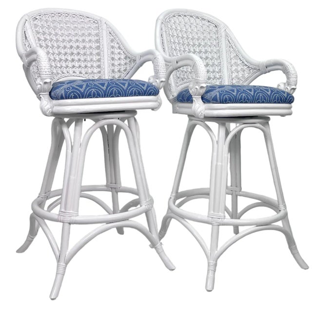 Rattan&Cane Bar Stools | Chairish