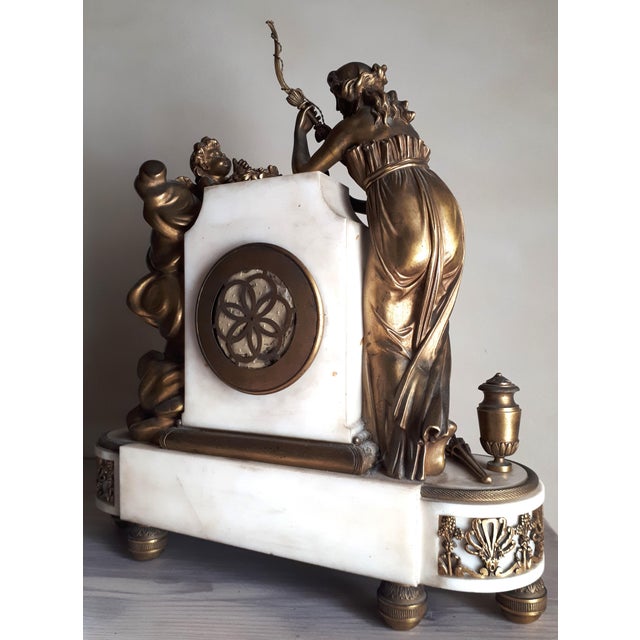 Pendulum Clock in Marble and Gilt Bronze by François Linke For Sale - Image 5 of 17