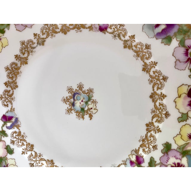 Early 20th Century Haviland & Co. Pansy Plates For Sale - Image 14 of 17