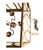 Metal Terracotta Designs Palma Linear Large Lantern Chandelier – Square Open-Frame, Distressed Gold, With 4 Lights For Sale - Image 7 of 10