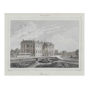 Antique French Engraving of the White House