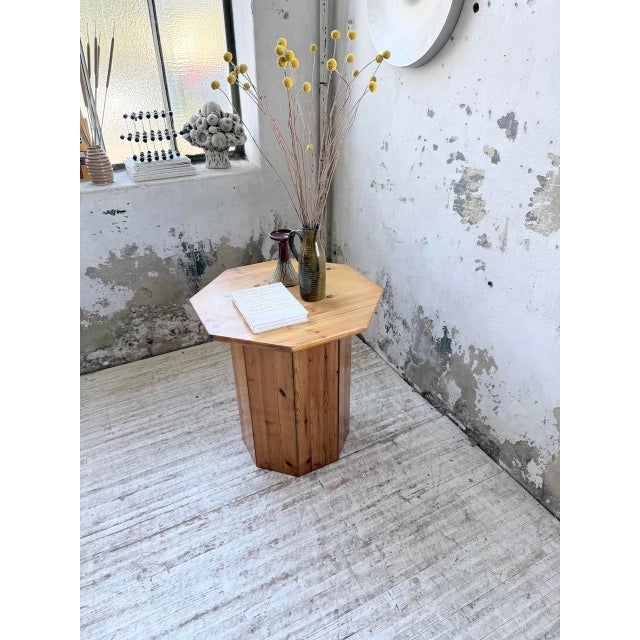 Wood Hexagonal Pine Console Table from Regain, 1970s For Sale - Image 7 of 18