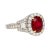 Mid-Century Modern 2.20 Carat Vivid Red Oval Cut Ruby & Diamond Retro Regal Style Vintage Ring, Size 6.5 For Sale - Image 3 of 9