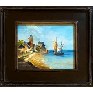 Oil Painting of an Early Netherlandish Genre Scene For Sale