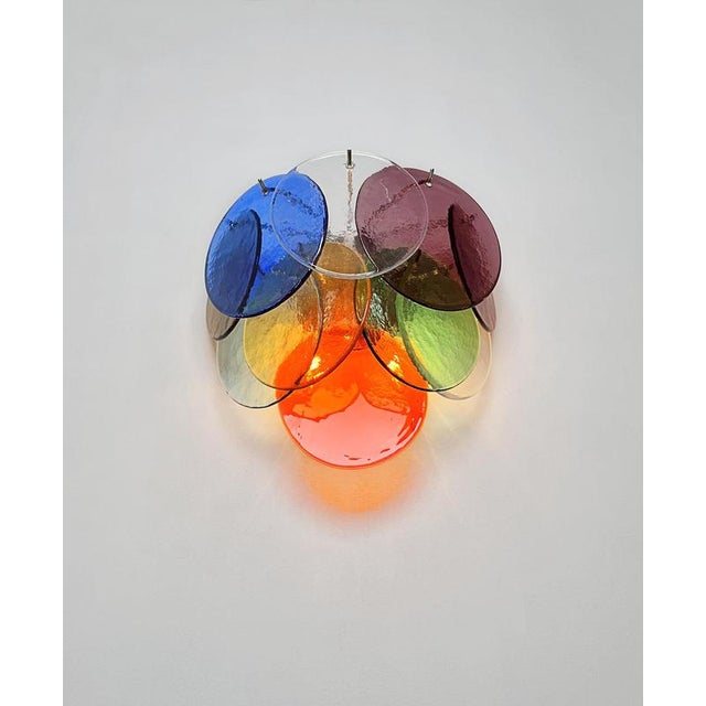 Vintage Disc Sconces in Multi-Color Murano Glass, 1970s, Set of 4 For Sale - Image 11 of 15