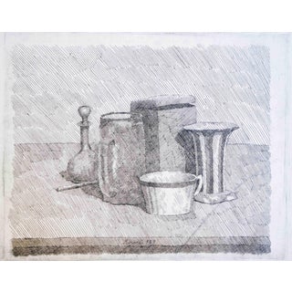 Giorgio Morandi, Still Life with Coffee Cup and Carafe, 1920s, Modern Etching For Sale